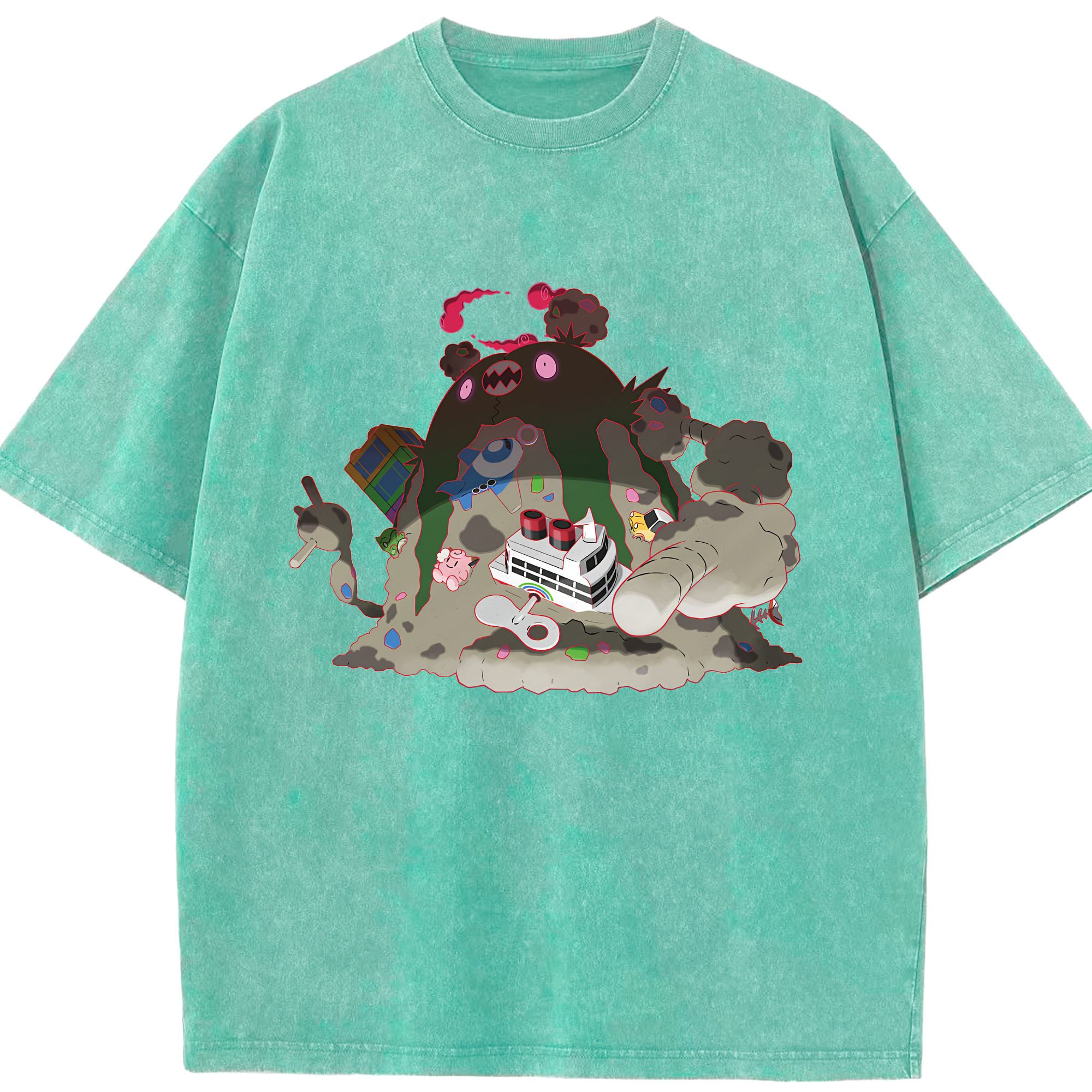（画像用） ポケットモンスター Pokémon 綿100% ヴィンテージ風 半袖Tシャツ（フロントプリント）